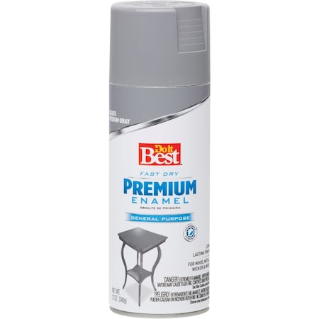 All-Source Premium Enamel 12 Oz. Gloss Spray Paint, Medium Gray 203442D